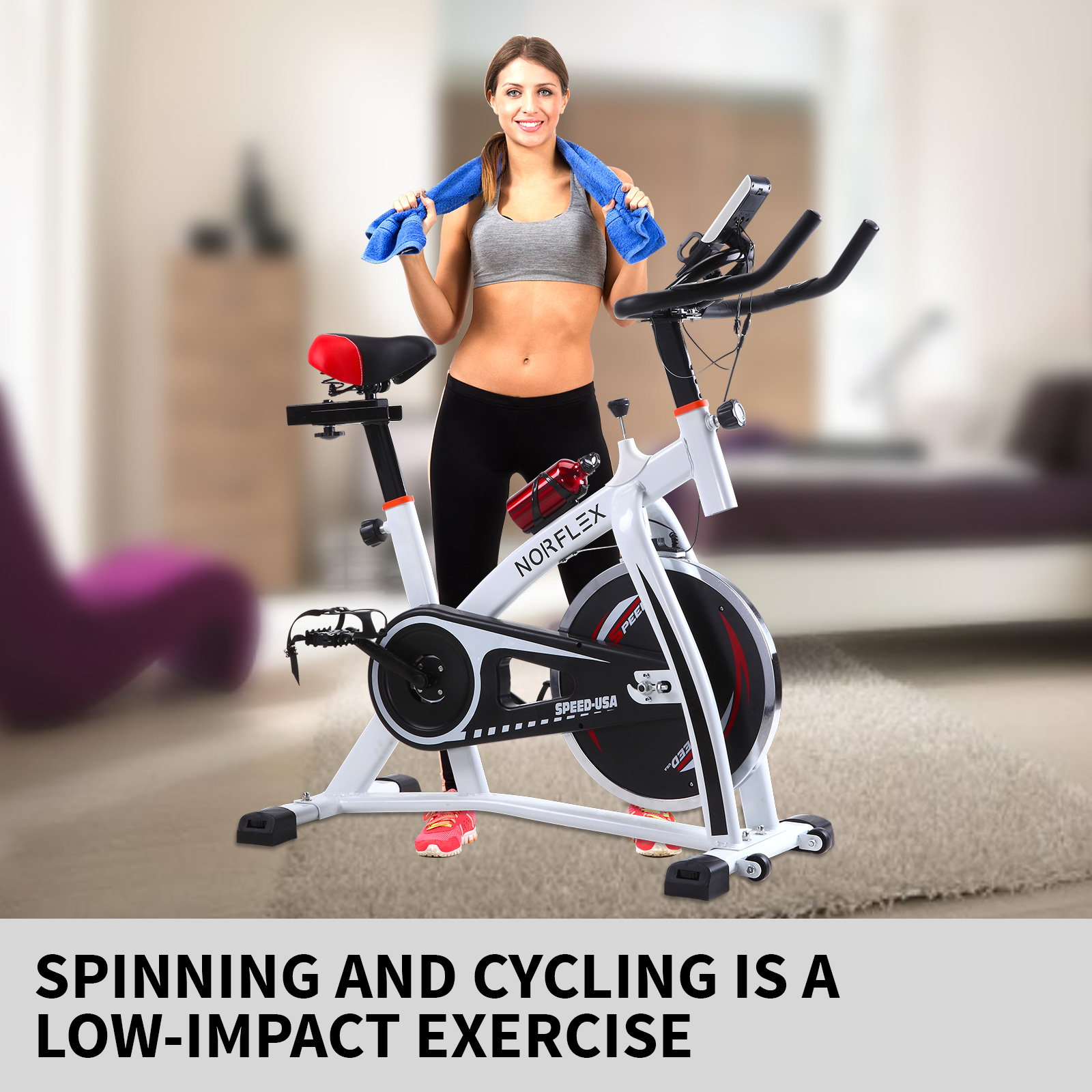 norflex spin bike exercise ball flywheel fitness commercial home workout gym