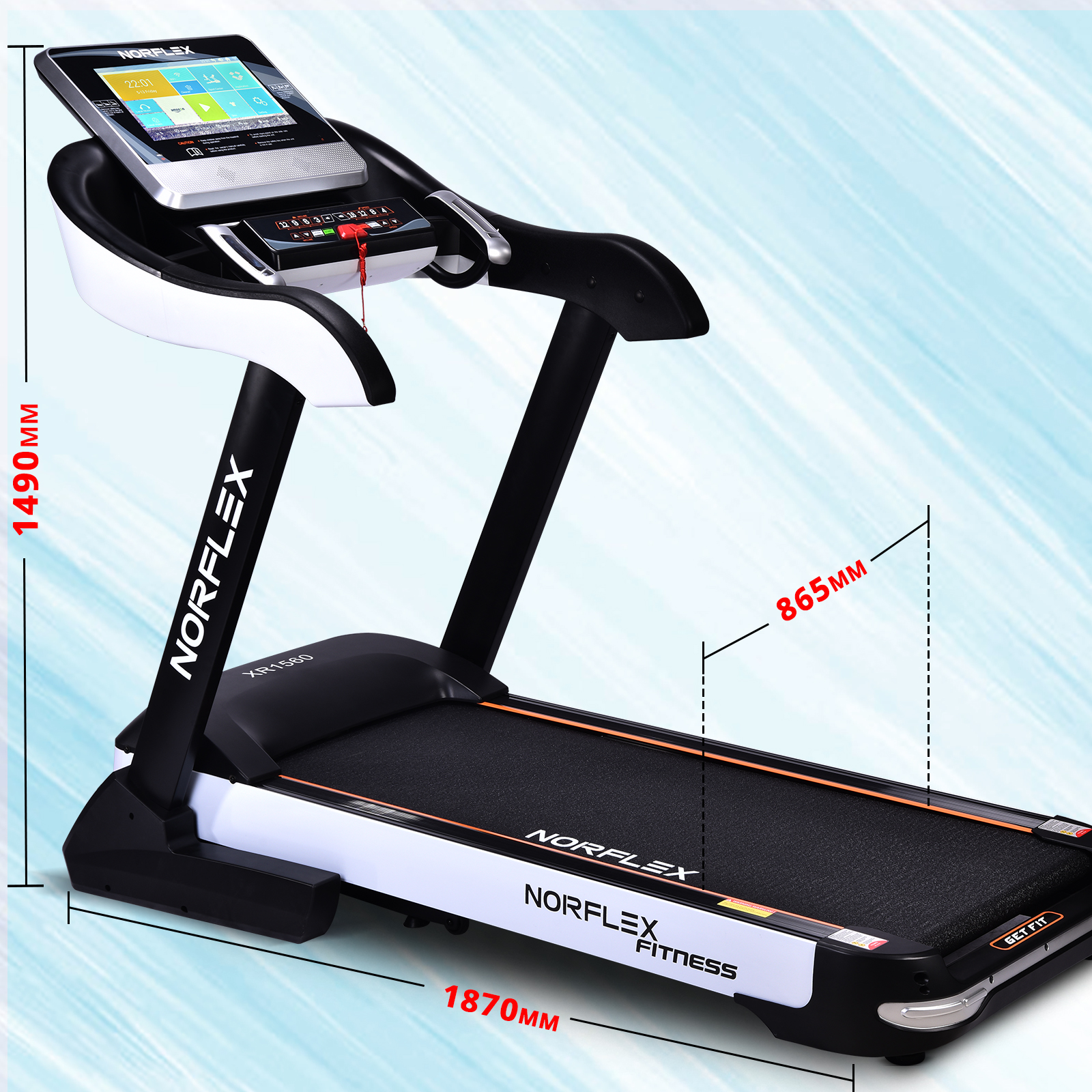 NORFLEX Electric Treadmill 15.6" Touch Screen Incline Machine Fitness