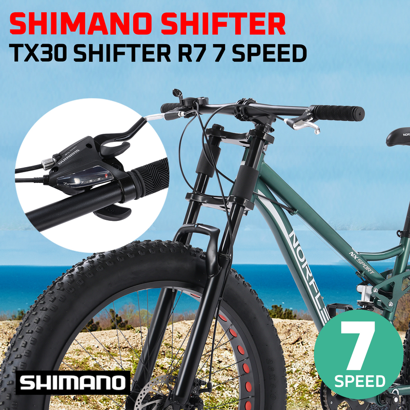 2022 Mountain Bike | Fat Tyres | Green MTB+ with Shimano Gears