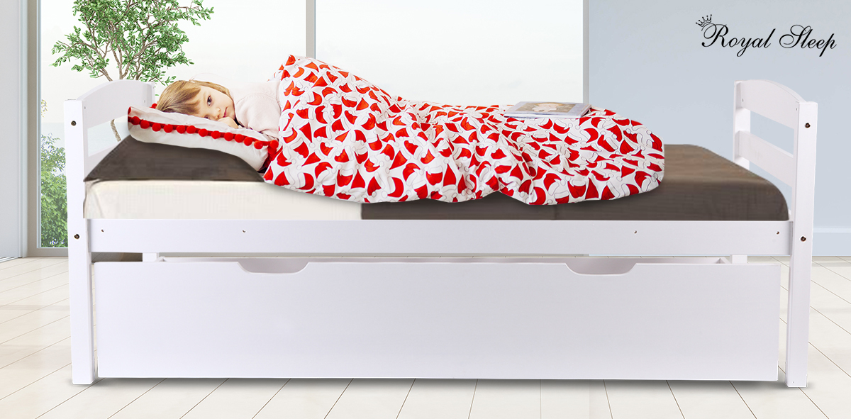 Royal Sleep White Pine Wood Single Bunk Beds for Kids