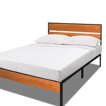 Royal Sleep Double Bed Frame Solid Wooden & Iron Metal Frame