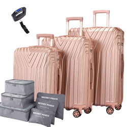 3pc Luggage Suitcase Trolley Set TSA Travel Carry On Bag Hard Case Lightweight A