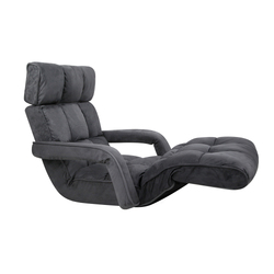 Artiss Adjustable Lounger with Arms - Charcoal