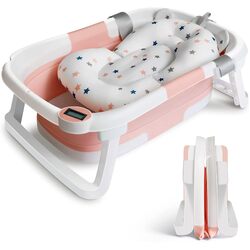 Baby Bath Tub Foldable, Pink White