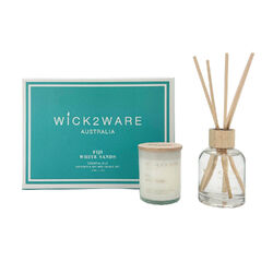 Wick2Ware Australia Fiji White Sands Essential Oils Diffuser and Soy Wax Candle Set
