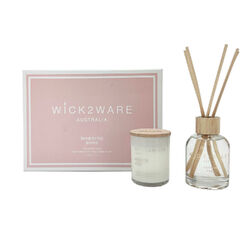 Wick2Ware Australia Morning Rose Essential Oils Diffuser and Soy Wax Candle Set