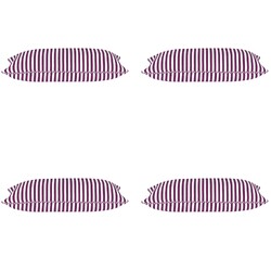 Pack of 4 Dandi Fuchsia Plum Purple & White Rectangle Cushion Covers