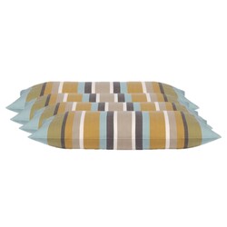Pack of 4 Corban Aqua Rectangle 35x70cm Striped Multicoloured Cushion Cover Nautical
