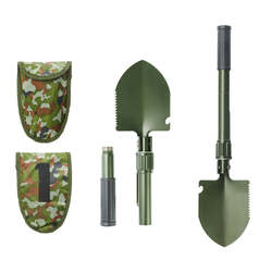 Survival Spade Camping Compass Mini Folding Shovel comes with carrying pouch