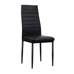 Artiss Dining Chairs Set of 4 Leather Channel Tufted Black