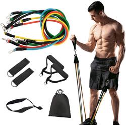 11 Pack Resistance Bands Stackable Exercise Bands Home Workouts Physical Therapy Gym Training