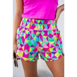 Azura Exchange Geometric High Waisted Athletic Shorts - M