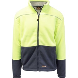 HI VIS Polar Fleece Sherpa Jacket Full Zip Thick Lined  Winter Safety Jumper - Yellow - XXL