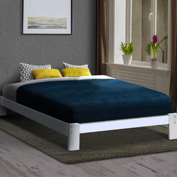 Artiss Bed Frame Double Size Wooden White JADE