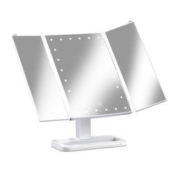 Embellir Makeup Mirror with 24 LED light Tri-fold Dimmable Tabletop Storage