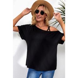 Azura Exchange Criss Cross One Shoulder T Shirt - S