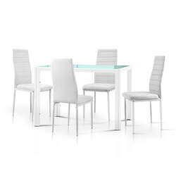 Artiss 5 Piece Dining Table Set - White