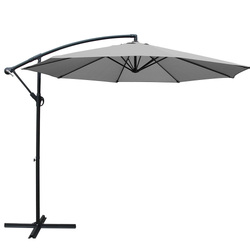Instahut 3M Outdoor Furniture Garden Umbrella Grey