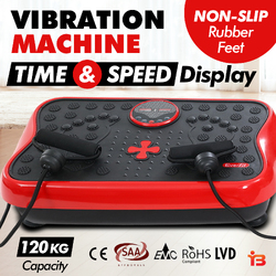 Everfit Vibration Machine Platform Vibrator with Resistance Rope Home Gym Red