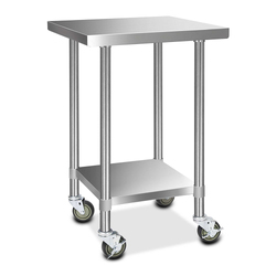 Cefito 610x610mm Stainless Steel Kitchen Bench with Wheels 430