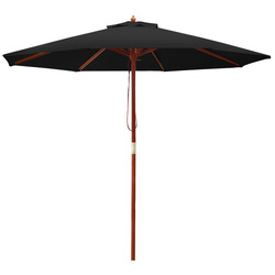 Instahut 2.7m Outdoor Umbrella Pole Umbrellas Beach Garden Sun Stand Patio Black