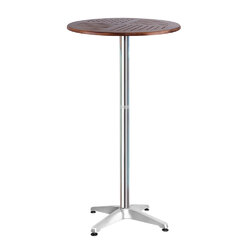 Gardeon Outdoor Bar Table Wooden Cafe Table Aluminium Pole Round