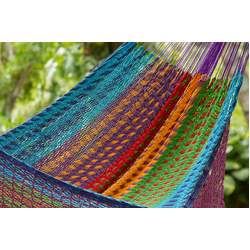Mayan Legacy King Size Deluxe Outdoor Cotton Mexican Hammock in Colorina Colour