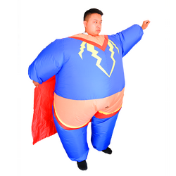 Super Hero Fancy Dress Inflatable Suit - Fan Operated Costume