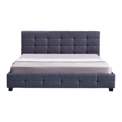 Linen Fabric King Deluxe Bed Frame Grey