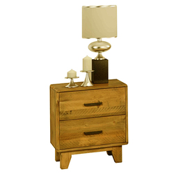 Bedside Table 2 drawers Night Stand Solid Wood Storage Light Brown Colour