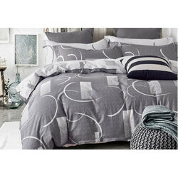 Luxton 100% Cotton King Size 3pcs Bromley Grey Quilt Cover Set