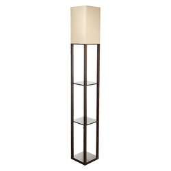 Shelf Floor Lamp - Shade Diffused Light Source with Open-Box Shelves