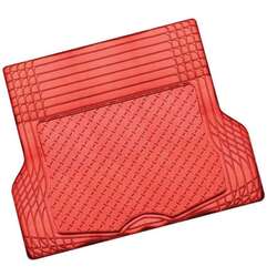 ALUMINIUM LOOK 1-Piece Boot Mat - RED [Rubber/Aluminium Look]