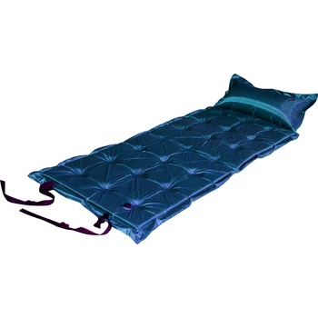 Trailblazer 21-Points Self-Inflatable Satin Air Mattress With Pillow - DARK BLUE