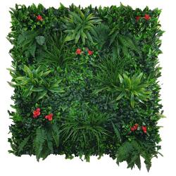 Elegant Red Rose Vertical Garden / Green Wall UV Resistant 100cm x 100cm