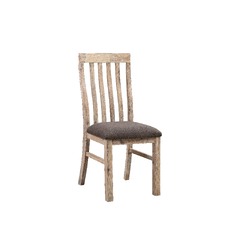 2x Wooden Frame Leatherette in Solid Acacia Wood & Veneer Dining Chairs in Oak Colour