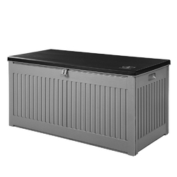 Gardeon Outdoor Storage Box Container Garden Toy Indoor Tool Chest Sheds 270L Dark Grey