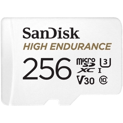 SANDISK HIGH ENDURANCE MICROSDHC CARD SQQNR 256G UHS-I C10 U3 V30 100MB/S R 40MB/S W SD ADAPTOR SDSQQNR-256G-GN6IA
