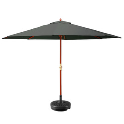 Instahut Outdoor Umbrella Pole Umbrellas 3M W/ Base Garden Stand Deck Charcoal