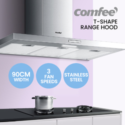 Comfee Rangehood 900mm 90cm Range Hood Stainless Steel Kitchen Canopy LED Light
