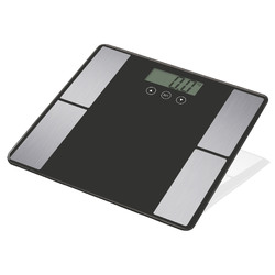 Digital Body Analyser Scale LCD Screen Weight Tracker Tempered Glass Black Blue