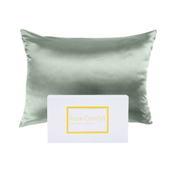 Royal Comfort Mulberry Soft Silk Hypoallergenic Pillowcase Twin Pack 51 x 76cm - Sage