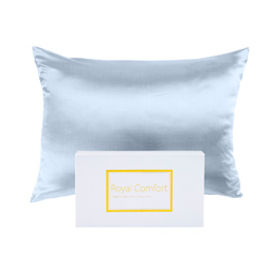 Royal Comfort Mulberry Soft Silk Hypoallergenic Pillowcase Twin Pack 51 x 76cm - Soft Blue