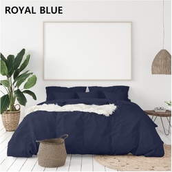 Balmain 1000 Thread Count Hotel Grade Bamboo Cotton Quilt Cover Pillowcases Set Queen Royal Blue
