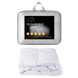 Casa Decor Silk Touch Quilt 360GSM All Seasons Antibacterial Hypoallergenic - Double - White