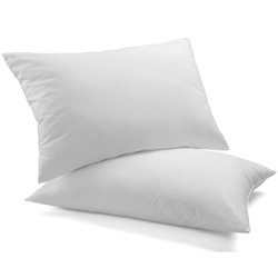 Royal Comfort Luxury Duck Feather & Down Pillow Twin Pack Home Set 50 x 75 cm White