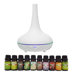 Milano Aroma Diffuser Set With 10 Pack Diffuser Oils Humidifier Aromatherapy - White