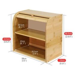 Bamboo Bread Box / Storage Box - 2 compartments