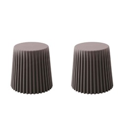 ArtissIn Set of 2 Cupcake Stool Plastic Stacking Bar Stools Dining Chairs Kitchen Grey