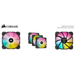 CORSAIR Black SP120 RGB ELITE, 120mm RGB LED PWM Fan with AirGuide, Low Noise, High CFM, Triple Pack with Lighting Node CORE